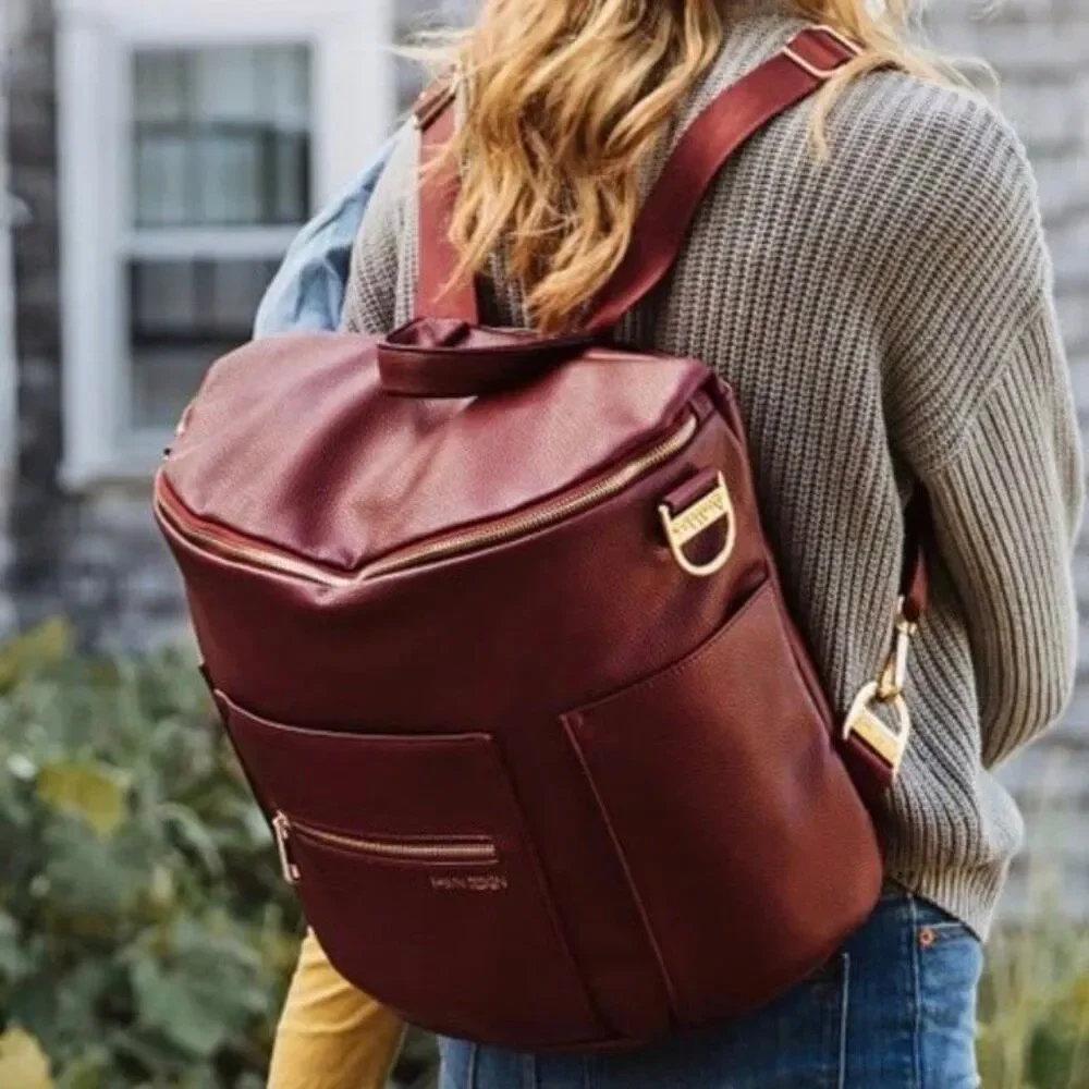 Fawn Design Original Diaper Bag in Wine - Burgandy & Changing Pad